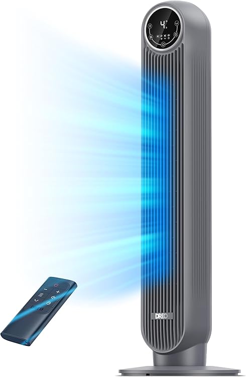 Dreo Store DR-HTF007 Grey: High-Velocity Tower Fan Optimized for Quiet Cooling 2025